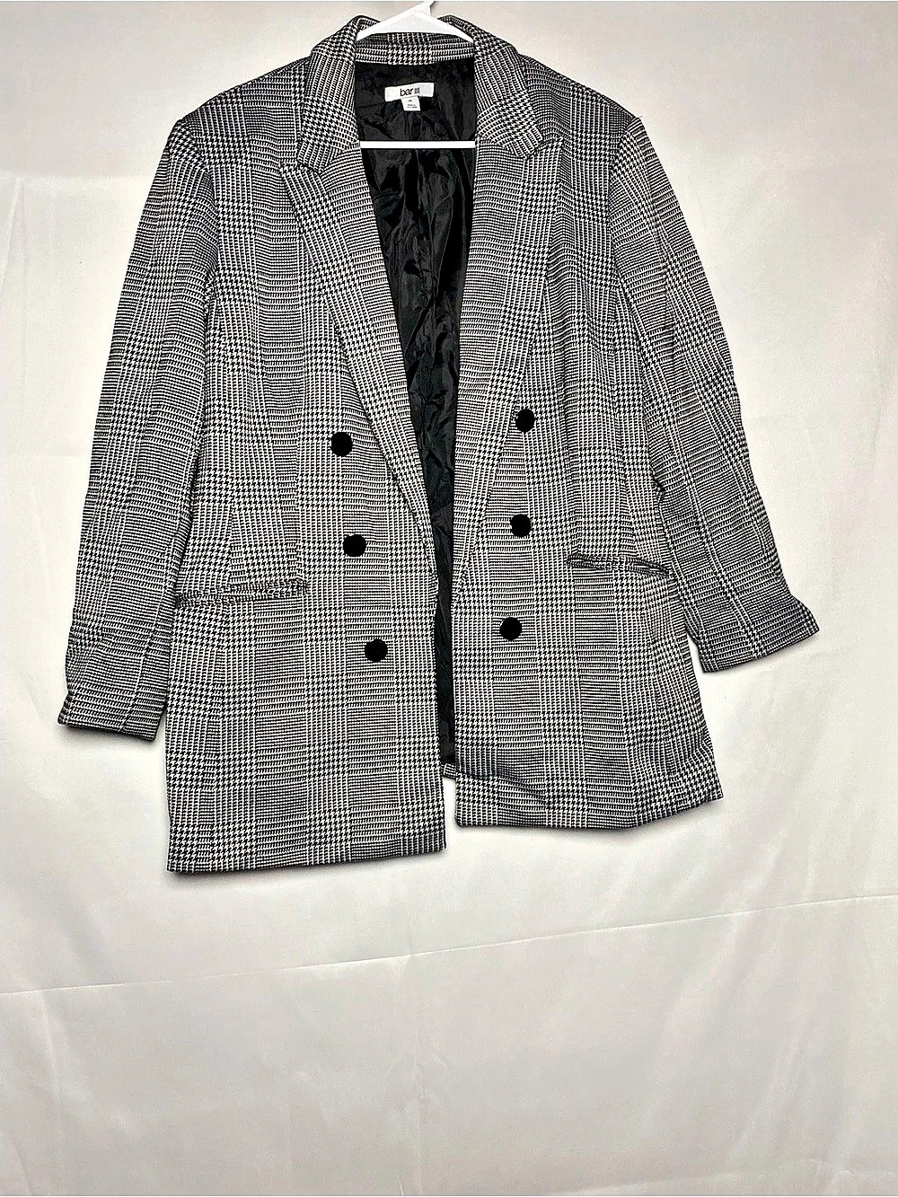 Bar III Plaid Double-Breasted Blazer Houndstooth Blazer XL